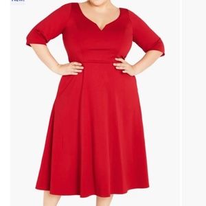 CITY CHIC Woman Fit & Flare Dress Plus Size: M/18
